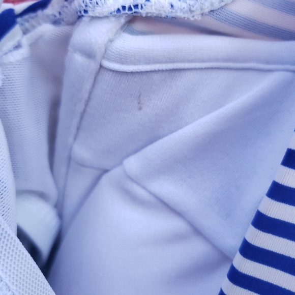 Torrid blue and white striped one piece cross back push up bathing suit Size 1 - Picture 7 of 13